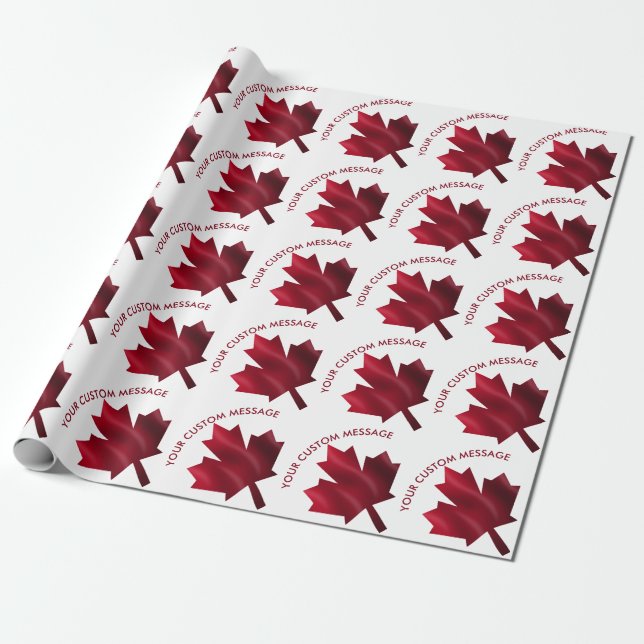 Papier Cadeau Coutume de feuille d'érable rouge du Canada (Déroulé)