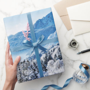 Papier Cadeau Coutume de scène hivernale