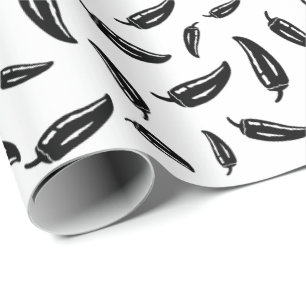 Papier Cadeau Coutume noire et blanche de papier d'emballage de