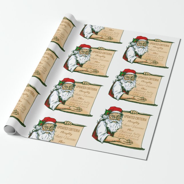Papier Cadeau covid noël santa claus vaccin coquin (Déroulé)