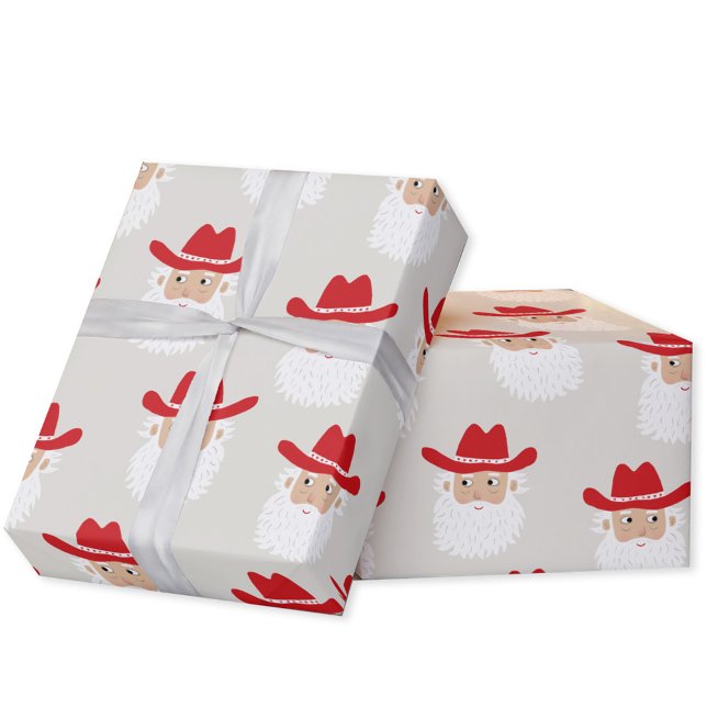 Papier Cadeau Cowboy Santa Claus Christmas (Fun Cowboy Santa Claus Western Christmas Holiday gift wrapping paper)