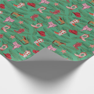Papier Cadeau Cowgirl Christmas yeehaw Wrapper Paper