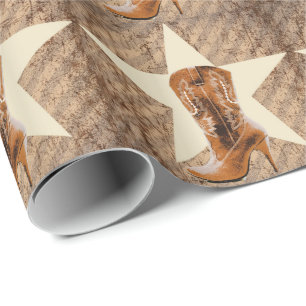 Papier Cadeau cowgirl mode western country cowboy boot