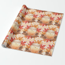 Cozy Fall Candle with Maple Leaves | Autumn Design