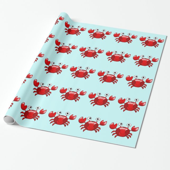 Papier Cadeau Crabe de rouge de bande dessinée (Déroulé)