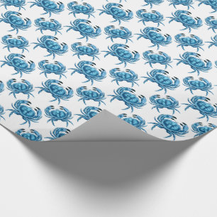 Papier Cadeau Crabes bleus Fruits de mer du littoral