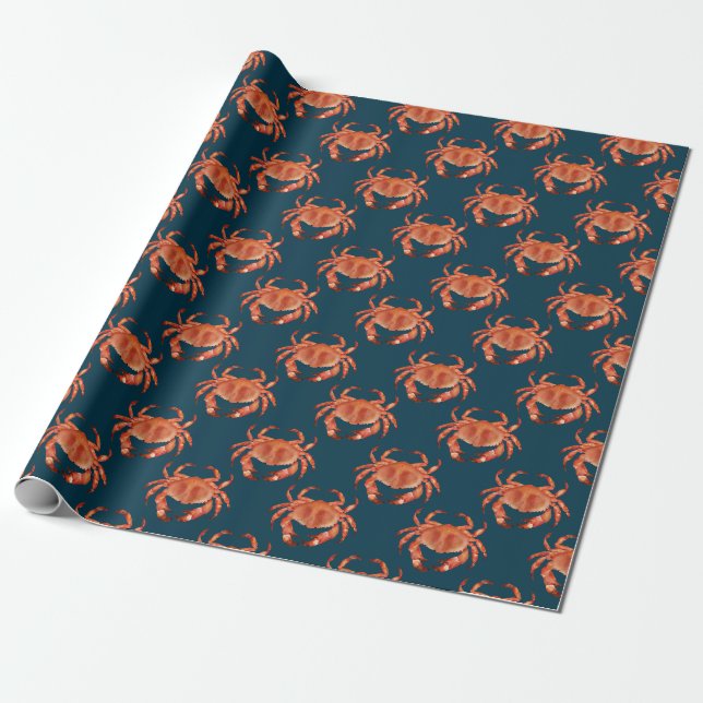 Papier Cadeau Crabes Motif balnéaire (Déroulé)