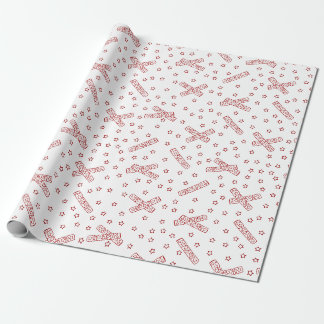 Papier Cadeau Crackers de Noël Toile rouge