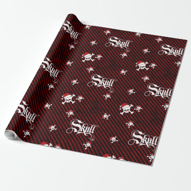 Papier Cadeau Crâne de Noël (Déroulé)