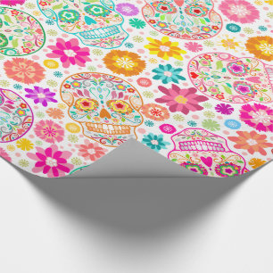 Papier Cadeau Crâne de sucre et enveloppe de cadeau colorés de
