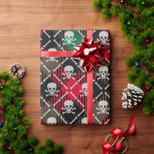 Papier Cadeau Crâne et os plaid de Noël