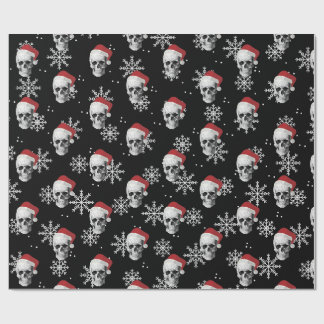 Papier Cadeau Crâne grunge Père Noël