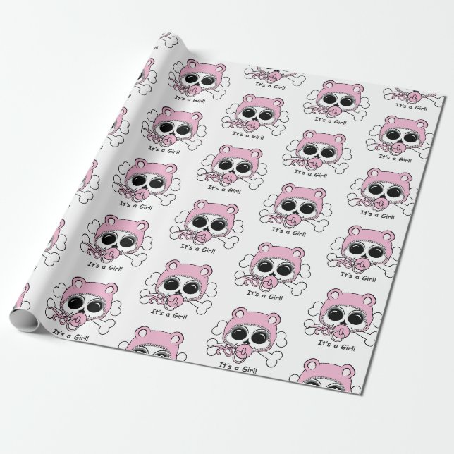 Papier Cadeau Crâne mignon de bébé (Déroulé)