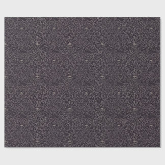 Papier Cadeau Crânes gothiques Broderie baroque Motif damassé