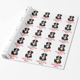 Papier Cadeau Cravate Bernese Mountain Dog Bow Personnalisable