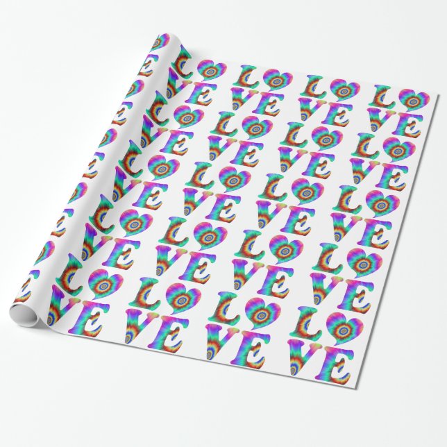 Papier Cadeau Cravate d'amour papier enveloppant teint (Déroulé)