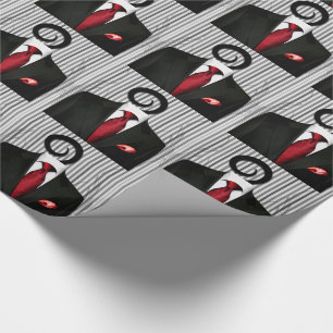 Papier Cadeau Cravate rouge Mariage noir Tux pour Groomsman