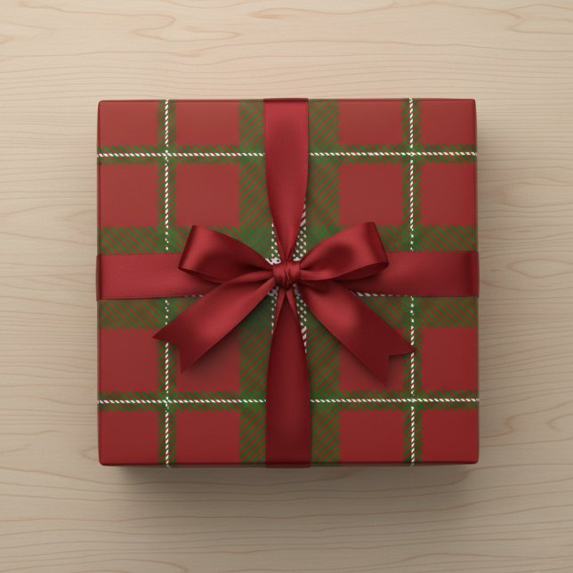 Papier Cadeau Crawford Tartan moderne (Rustic Green Buffalo Plaid Wrapping Paper)