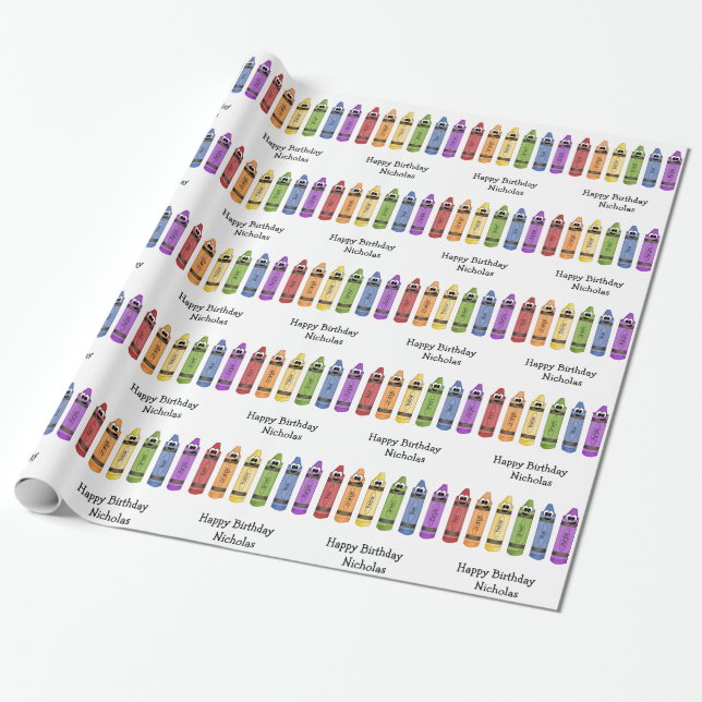Papier Cadeau Crayons heureux (Déroulé)