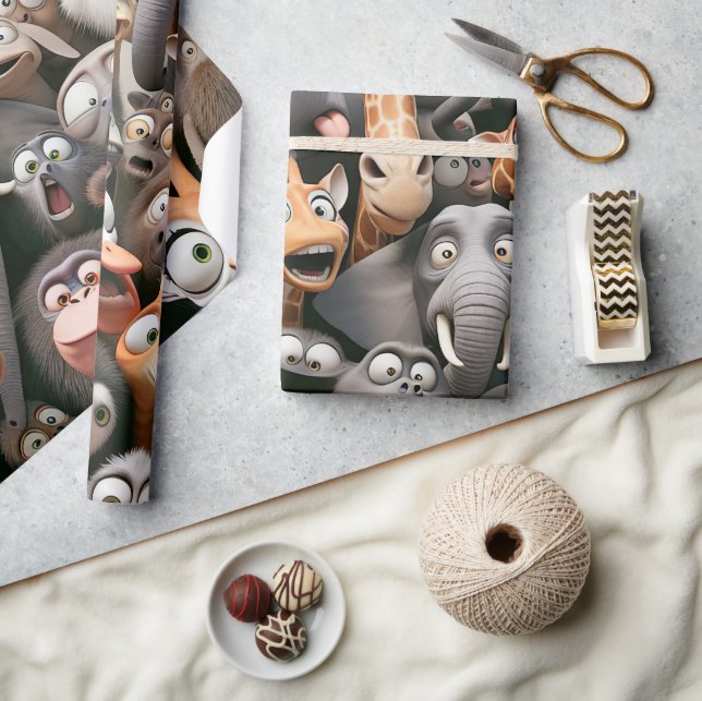 Papier Cadeau Crazy Wildlife Group (Artisanat)