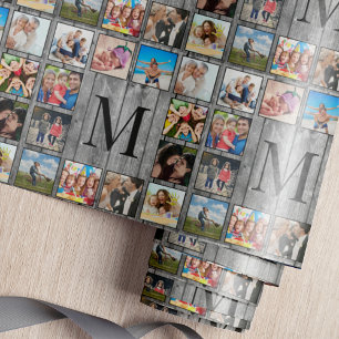 Papier Cadeau Create Your Custom Photo Collage Rustic Farmhouse