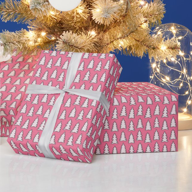 Papier Cadeau Create Your Own White Pine Tree Pink (Vacances)