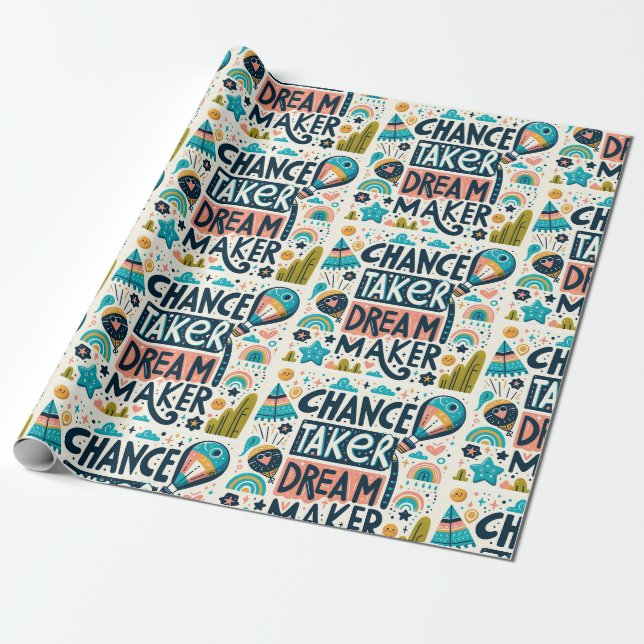 Papier Cadeau Créateur de rêves de faiseur de chance (Déroulé)