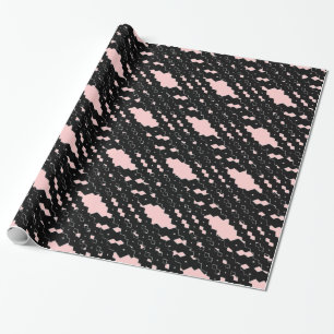 Papier Cadeau Création dentelle noire et rose chic