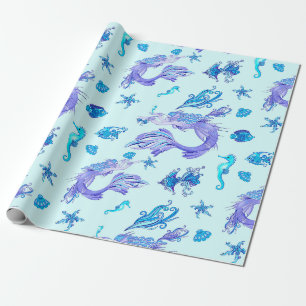 Papier Cadeau Créature de la fée mauve de sirène