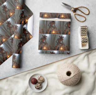Papier Cadeau Créatures Démogorgon autour d'un feu de camp