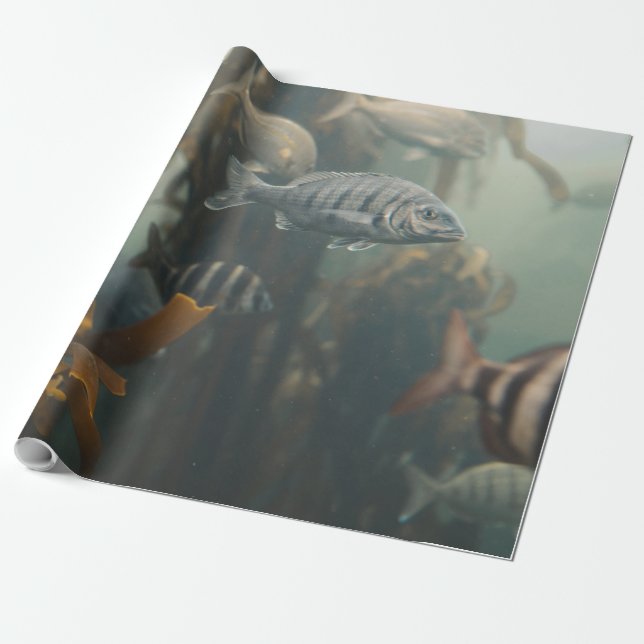 Papier Cadeau Créatures marines (Déroulé)