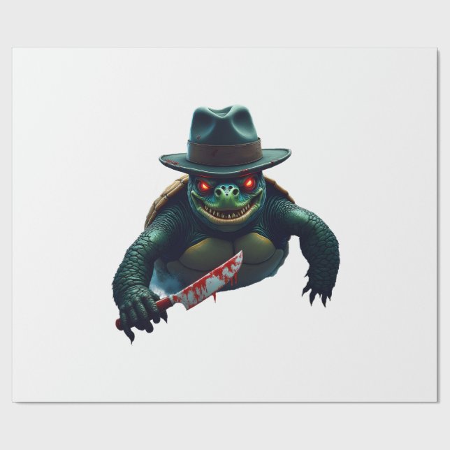 Papier Cadeau Creepy Scary Halloween Turtle T-Shirt (Plat)