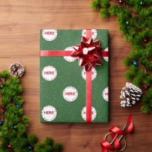 Papier Cadeau Créer une photo ou un logo personnalisé Noël vert 
