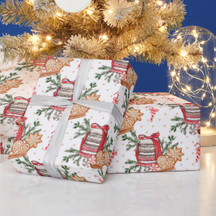 Papier Cadeau Créez vos propres gâteaux de Noël blanc