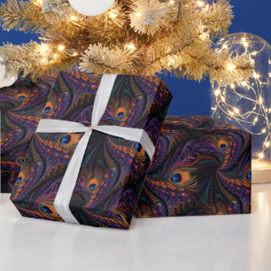 Papier Cadeau Créez vos propres plumes de paon violet