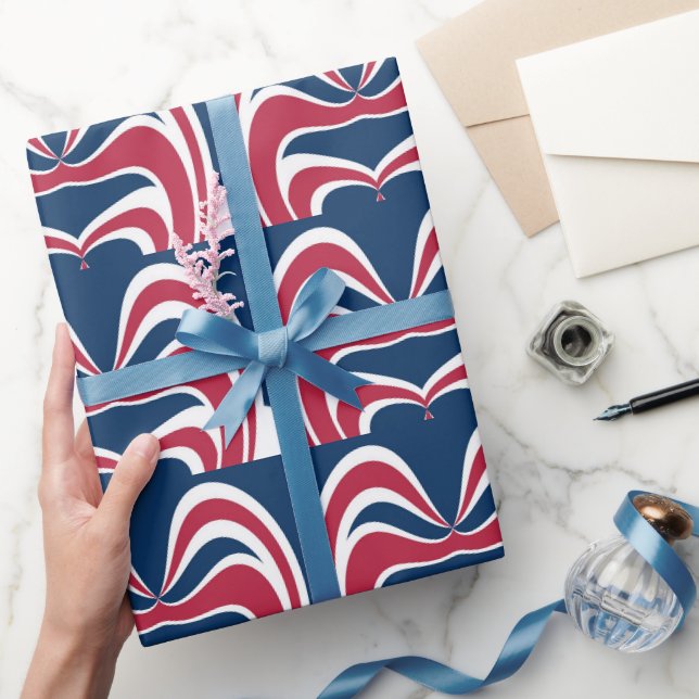 Papier Cadeau Créez votre propre bleu rouge et blanc (Cadeaux)