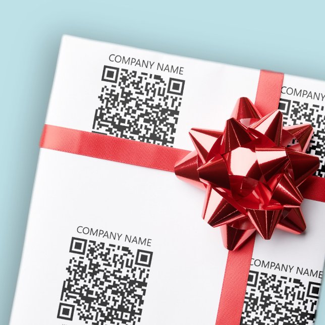Papier Cadeau Créez votre propre code QR | Noir et blanc (Créateur téléchargé)