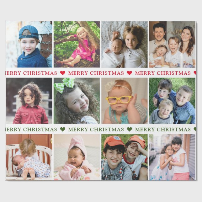 Papier Cadeau Créez votre propre collection de 12 photos Joyeux  (Plat)