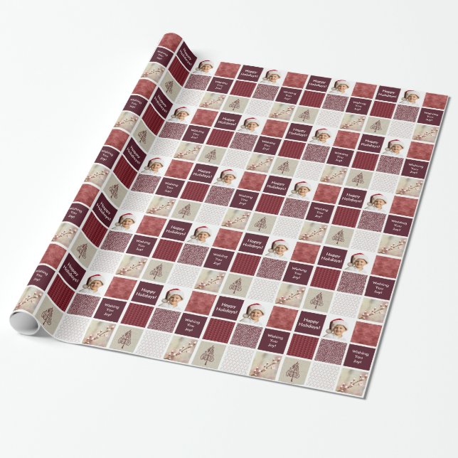 Papier Cadeau Créez votre propre collection de photos Noël rouge (Déroulé)