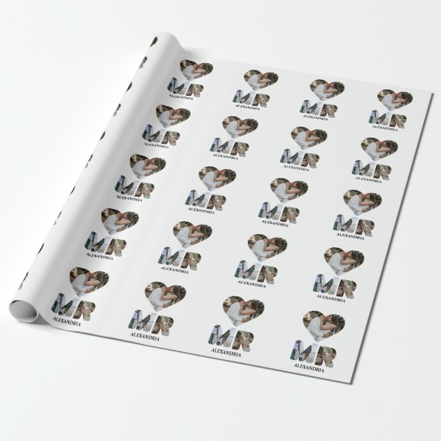 Papier Cadeau Créez votre propre couple Mr et Mrs photo Matching (Déroulé)