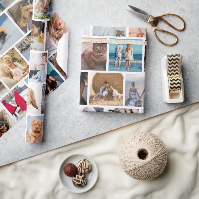 Papier Cadeau Créez votre propre grille photo personnalisée (Artisanat)