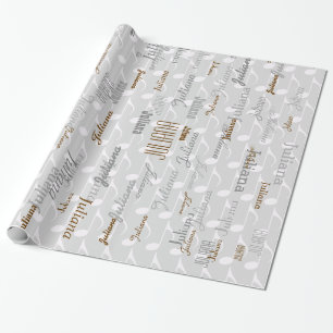 Papier Cadeau créez votre propre nom motif . notes musicales