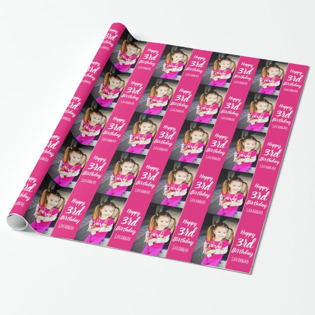 Papier Cadeau Créez votre propre photo personnalisée Anniversair (Déroulé)