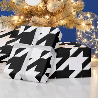 Papier Cadeau Créez Votre Propre Pied-de-Poule Noir