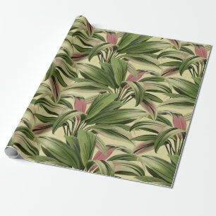 Papier Cadeau Crème d'aquarelle vintage tropicale