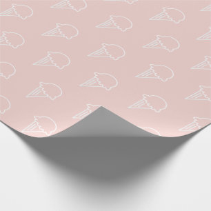 Papier Cadeau Crème de glace Motif papier d'enveloppement rose m