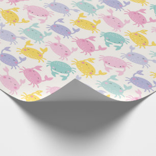 Papier Cadeau Crème de menthe jaune lilas rose mignonne Little C