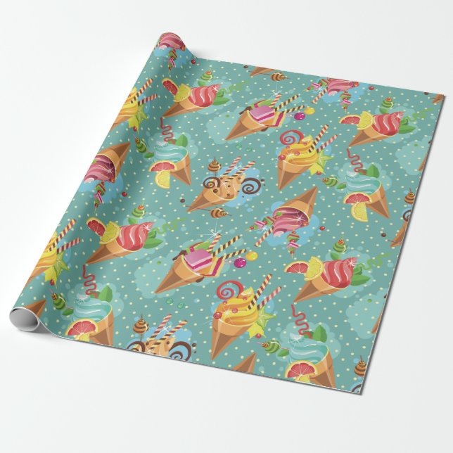 Papier Cadeau Crème glacée (Déroulé)