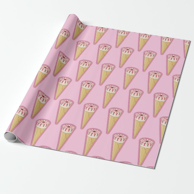 Papier Cadeau Crème glacée au cône de sucre (Déroulé)