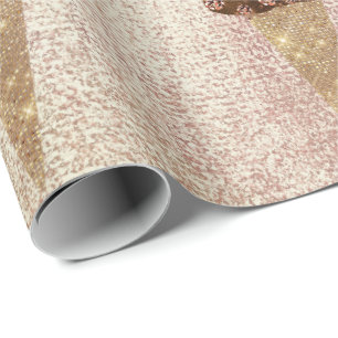 Papier Cadeau Crème glacée Chocolat Rose Métal Bleu Linen Or